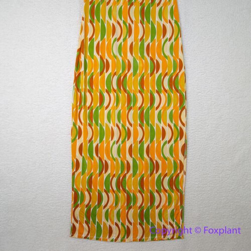Eloquii Maxi Dress Groovy 70's Funky Sunrise‎ Cabana Halter, size 14 - Picture 4 of 16